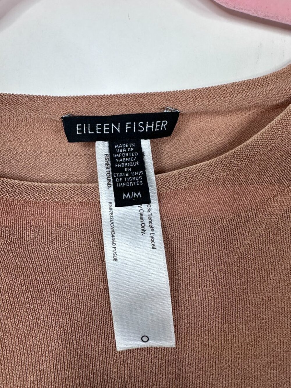 Eileen Fisher Long Sleeve Crop Top Tan Medium #A2047 - Picture 4 of 6